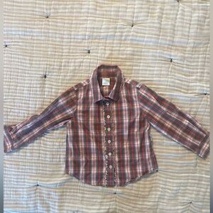 Crewcuts Red and White Plaid Button Down Shirt